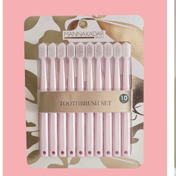 BRAND NEW MANNAKADAR PINK TOO TOOTHBRUSH BRUSH SETS - Picture 1 of 9
